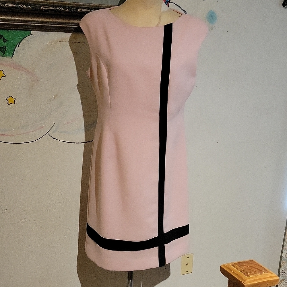 Elegant Pink and Black Women's Dress